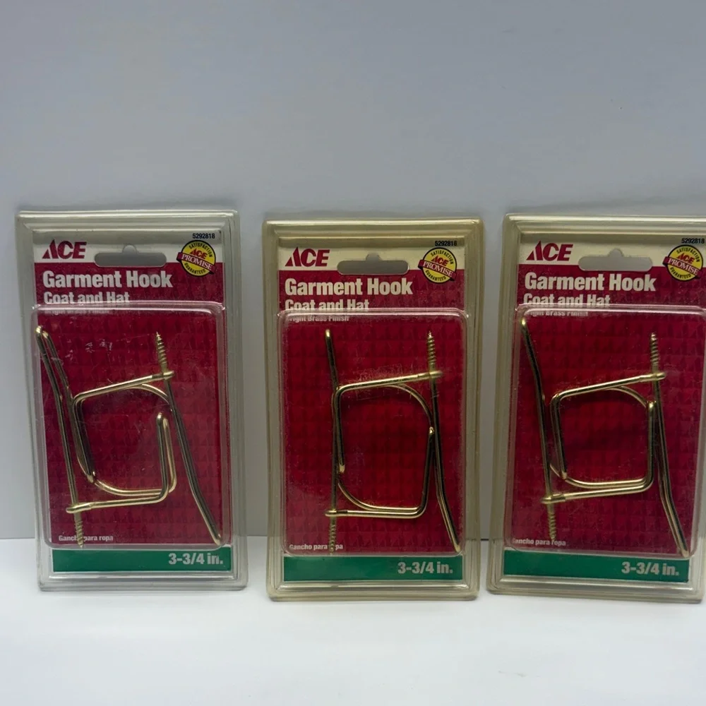 ACE Garment Coat and Hat Hook 3-3/4 in Gold